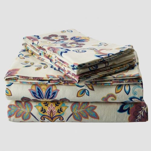Tribeca Living Flannel Sheets King Size in Abstract Paisley Print