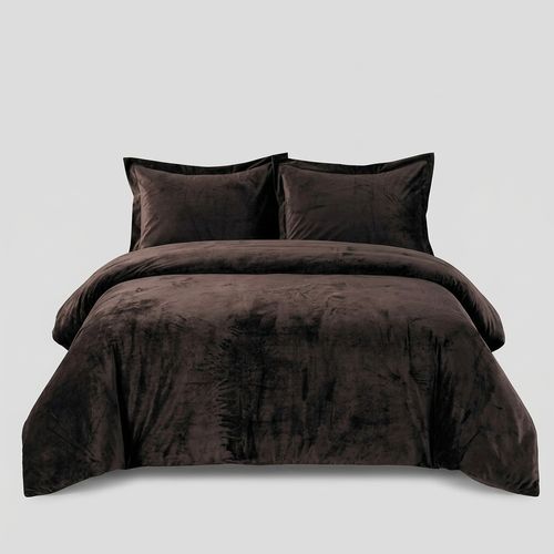 Tribeca Living Velvet Duvet Cover Set in Venice Chocolate