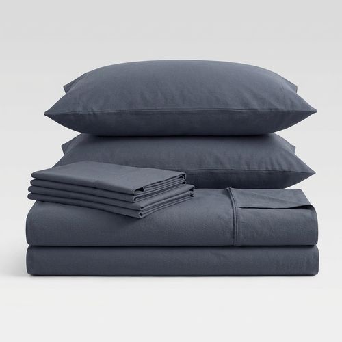 Tribeca Living Turkish Cotton Flannel Sheets in Cloudy Blue